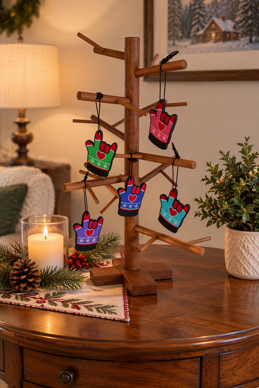 ASL "I Love You" Heart Ornament Mitten - All 5 Colors