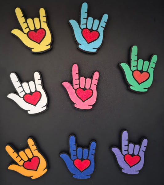 ILY Sign language Magnet Flat Single Unit